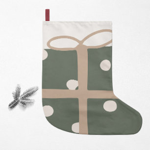 Petite Chaussette De Noël Boho moderne Noël Vert Présence Imprimer