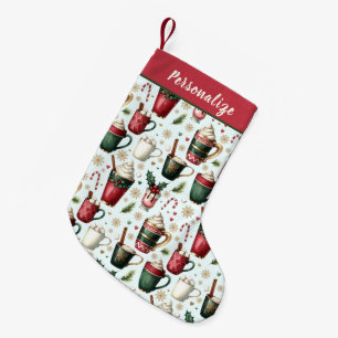 Petite Chaussette De Noël Boissons Chaudes de Fêtes de Noël Motif Personnali