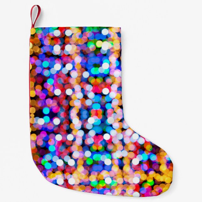 Petite Chaussette De Noël Bokeh abstrait arrière - plan flou (Devant)