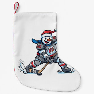 Petite Chaussette De Noël Bonhomme de neige Hockey sur glace Noël 2026 Fêtes