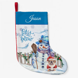 Petite Chaussette De Noël Bonhomme de neige Laissez-le personnalisé