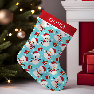Petite Chaussette De Noël Bonhomme de neige Mignon Motif de vacances de Noël