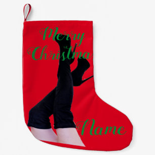 Petite Chaussette De Noël Boots de cuisse en cuir noir de hauteur Thunder_Co