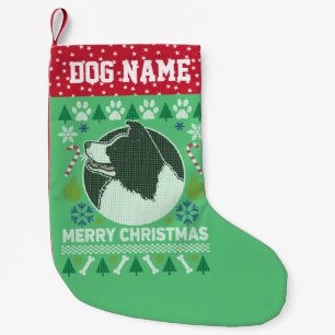 Petite Chaussette De Noël Bordure Collie Chien se reproduire Vilain Sweater