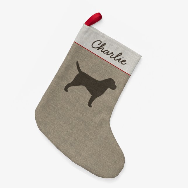 Petite Chaussette De Noël Bordure Terrier Silhouette Joli Amoureux des chien (Devant (Accrochage))