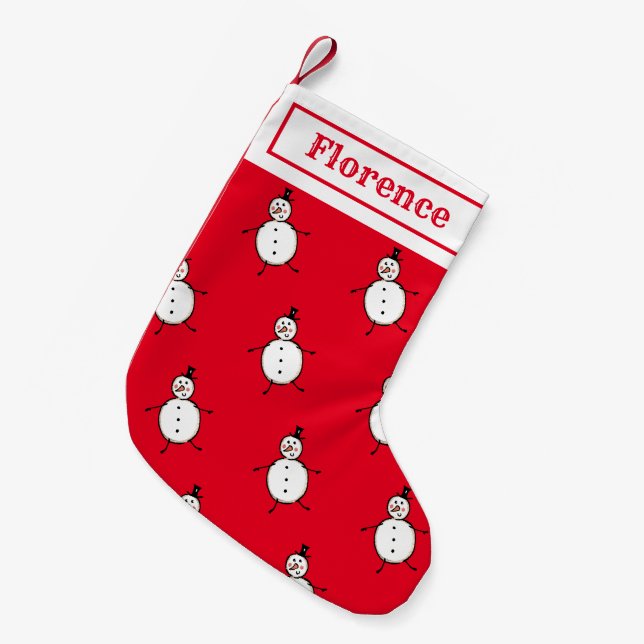 Petite Chaussette De Noël Bouchon De Neige Personnalisé (Devant (Accrochage))