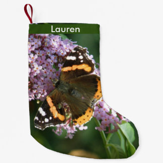 Petite Chaussette De Noël Bouddleia et papillon de l'amiral rouge