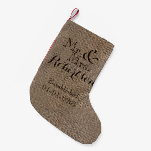 Petite Chaussette De Noël Boule-Look Rustique Mariage personnalisable