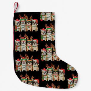 Petite Chaussette De Noël Bouledogue français de Noël Chien Lumières de Noël