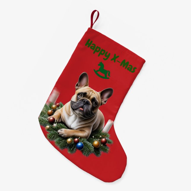 Petite Chaussette De Noël Bouledogue français Noël French Bulldog (Devant (Accrochage))