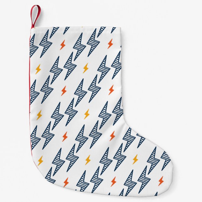 Petite Chaussette De Noël Boulons de foudre Doodle Flash transparent (Devant)