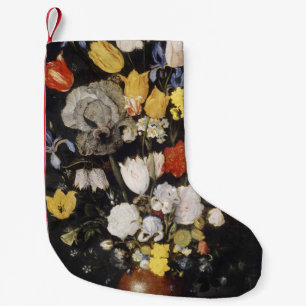 Petite Chaussette De Noël Bouquet de fleurs dans un vase de terre