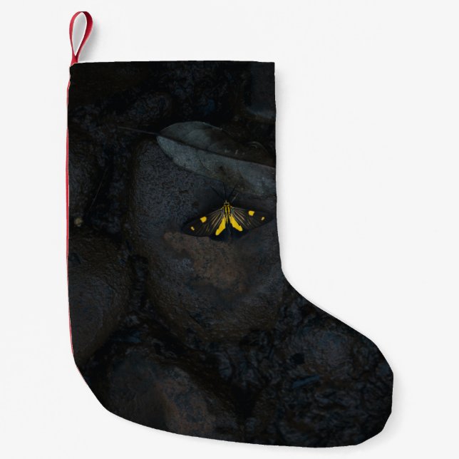 PETITE CHAUSSETTE DE NOËL BOUTEILLE JAUNE EN PIERRE (Devant)