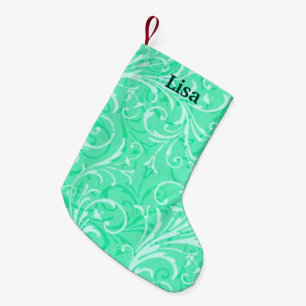 Petite Chaussette De Noël Boutique de Noël personnalisée verte de menthe