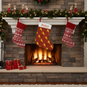 Petite Chaussette De Noël Boutique de Noël Tartan rouge personnalisée