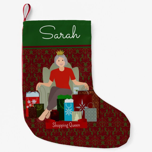 Petite Chaussette De Noël Boutique Queen Christmas Stocking (Devant)