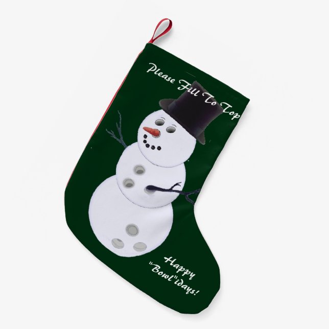 Petite Chaussette De Noël Bowling Ball Snowman Noël (Devant (Accrochage))