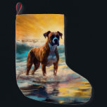 Petite Chaussette De Noël Boxer Beach Surfing Peinture<br><div class="desc">Plongez dans le monde ludique de l'aventure canine avec cette peinture captivante. Un chien en ébullition se rend aux vagues, chevauchant habilement le surf sur une plage baisée par le soleil. L'oeuvre d'art vibrante capte magnifiquement l'essence de l'excitation au bord de la plage tandis que le chien court sans crainte...</div>
