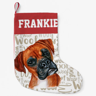 Petite Chaussette De Noël Boxer Chien Woof Imprimer Noël Stocker