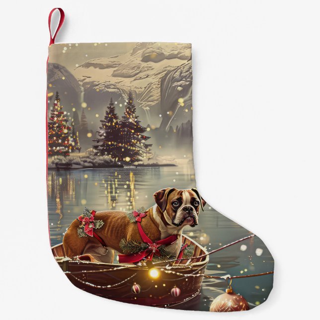 Petite Chaussette De Noël Boxer Christmas Festive Voyage (Devant)