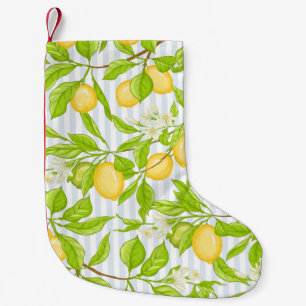Petite Chaussette De Noël Branche de citronnier : Motif sans fil