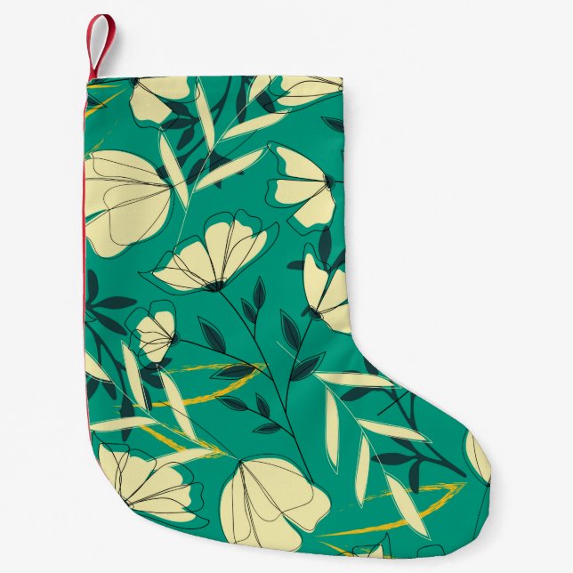 Petite Chaussette De Noël Bright tropical seamless pattern with leaves and p (Devant)