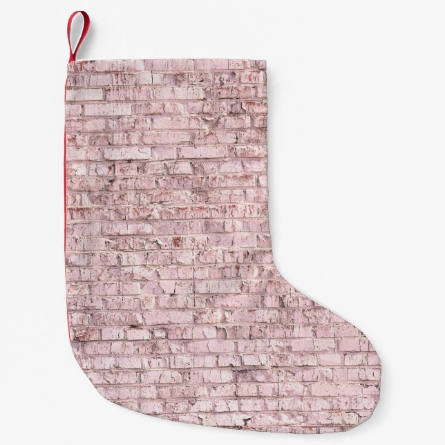 Petite Chaussette De Noël Brique rose rétro : Saturée Abstraite (Devant)