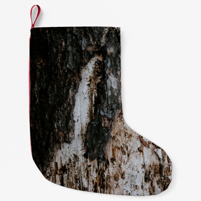 Petite Chaussette De Noël Brown wooden log (Devant)