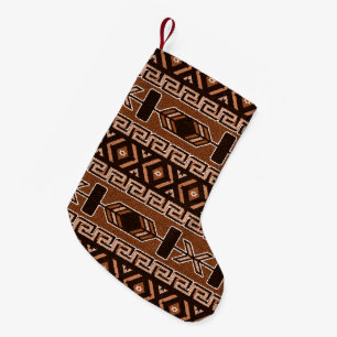 Petite Chaussette De Noël Brun aztèque tribal de Noël de sud-ouest de moti