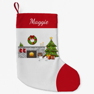 Petite Chaussette De Noël Brun et Tané Poil Court Dachshund Noël