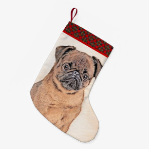 Petite Chaussette De Noël Bruxelles Griffon Smooth Painting Original Chien A