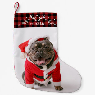 Petite Chaussette De Noël Bûcheron rustique Buffalo Photo personnalisée Chie