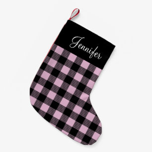 Petite Chaussette De Noël Buffle rose Rustique personnalisé plaqué
