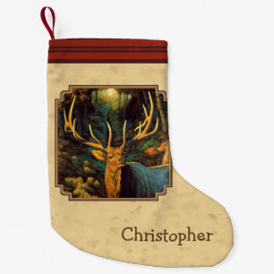 Petite Chaussette De Noël Bull Elk Automne jaune