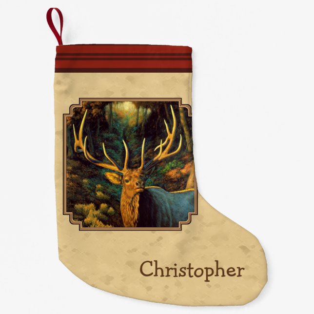 Petite Chaussette De Noël Bull Elk Automne jaune (Devant)