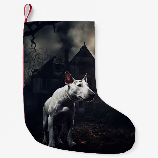 Petite Chaussette De Noël Bull Terrier Halloween Épouvantable (Devant)