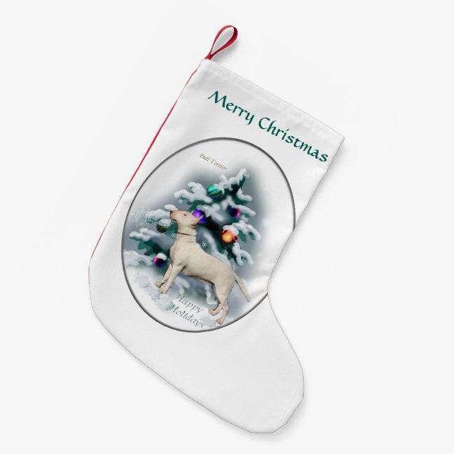 Petite Chaussette De Noël Bull Terrier Noël (Devant (Accrochage))