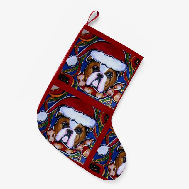 Petite Chaussette De Noël Bulldog (Devant (Accrochage))