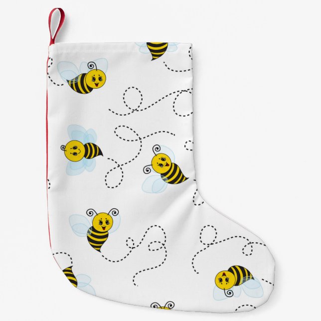 Petite Chaussette De Noël Bumblebee volant Jaune Noir Bumble Bee (Devant)
