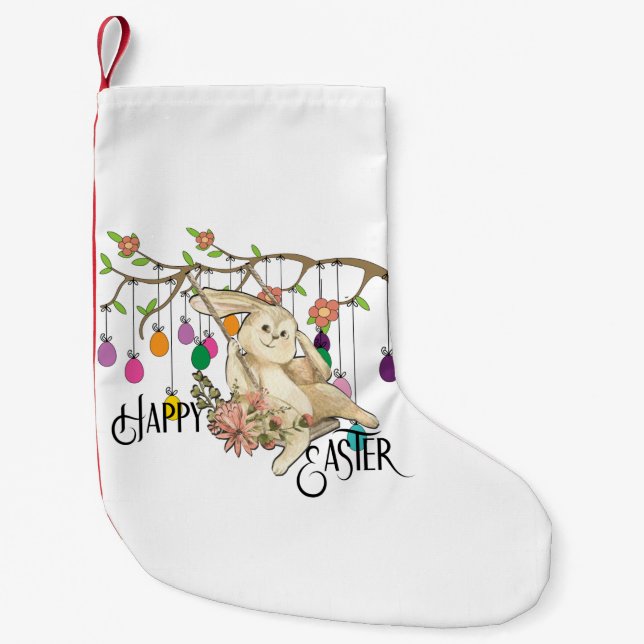 Petite Chaussette De Noël Bunny célèbre la fête de Pâques (Devant)