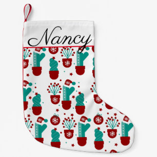Petite Chaussette De Noël Cactus de plantes de Noël verdure fantaisiste