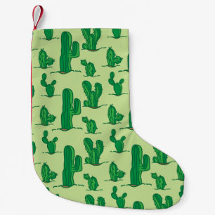 Petite Chaussette De Noël Cactus dessinés à la main : motif sans soudure.