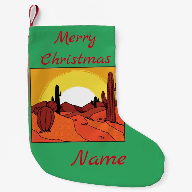 Petite Chaussette De Noël Cactus du désert Sunset Thunder_Cove (Devant)