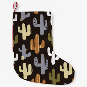 Petite Chaussette De Noël Cactus scandinaves, arrière - plan vintage sans so