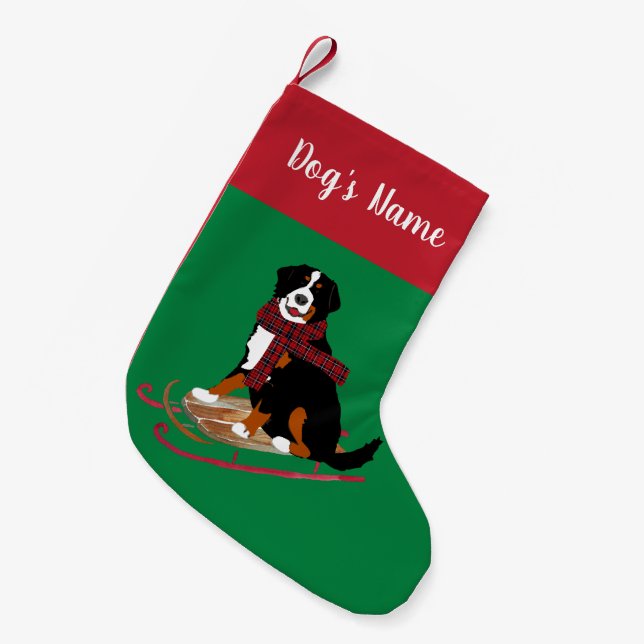 Petite Chaussette De Noël Cadeau de Noël Bernese Mt Chien de Noël personnali (Devant (Accrochage))