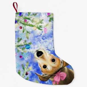 Petite Chaussette De Noël Cadeau de rangement de Noël pour animaux domestiqu