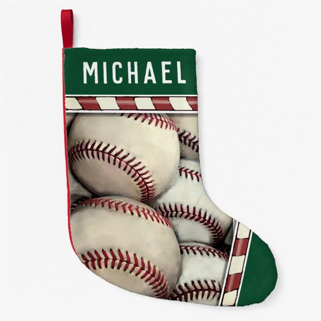 Petite Chaussette De Noël Cadeau de vacances de baseball (Devant)
