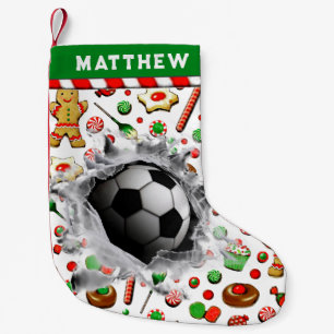 Petite Chaussette De Noël Cadeau de vacances de football personnalisé