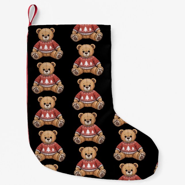 Petite Chaussette De Noël Cadeau Noël Teddy Bear Cute Xmas (Devant)