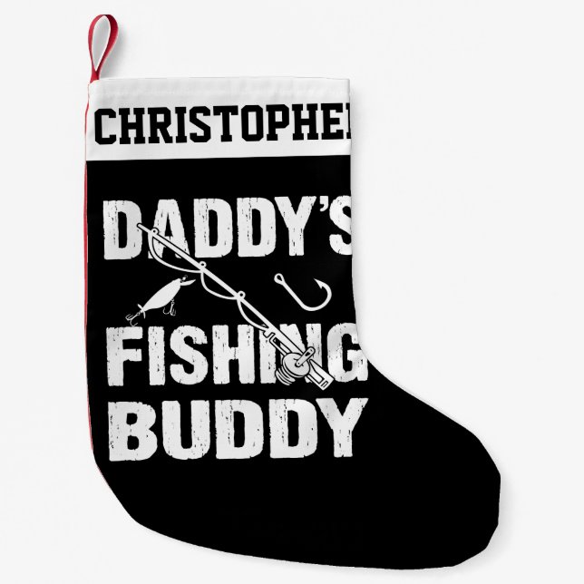 Petite Chaussette De Noël Cadeau personnalisé papa's Fishing Buddy Fishermen (Devant)